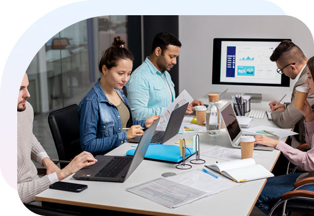 MindBox Studio team collaborating in the office